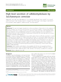 High Level Secretion of Cellobiohydrolases by Saccharomyces