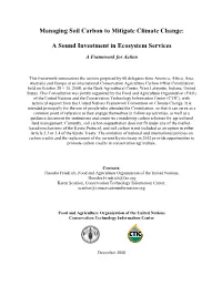 Managing Soil Carbon to Mitigate Climate Change: a Sound