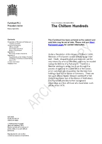 The Chiltern Hundreds Revised April 2011