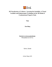 3D Visualization of Cadastre: Assessing the Suitability of Visual Variables and Enhancement Techniques in the 3D Model of Condominium Property Units