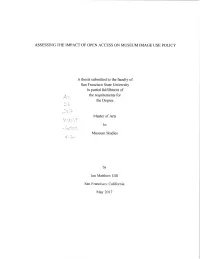 Assessing the Impact of Open Access on Museum Image Use Policy