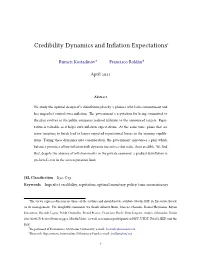 Credibility Dynamics and Inflation Expectations∗