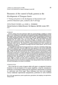 Dynamics of the Control of Body Pattern in the Development of Xenopus Laevis 1