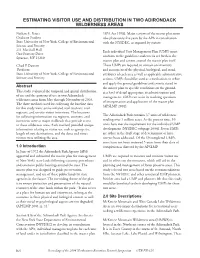 Estimating Visitor Use and Distribution in Two Adirondack Wilderness Areas