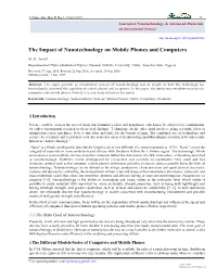 The Impact of Nanotechnology on Mobile Phones and Computers