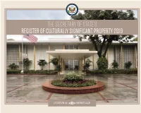 The Secretary of State's Register of Culturally Significant Property by Secretary Name in YYYY Secretary of State YYYY–YYYY