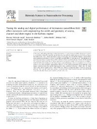 Tuning the Analog and Digital Performance of Germanene