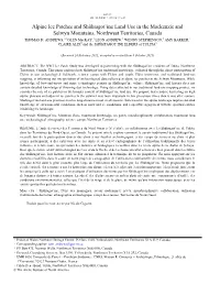 Alpine Ice Patches and Shúhtagot'ine Land Use in the Mackenzie And