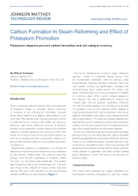 Carbon Formation in Steam Reforming and Effect of Potassium Promotion