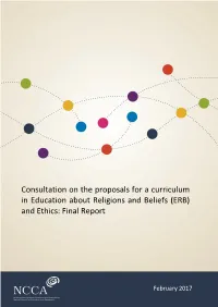 (ERB) and Ethics: Final Report