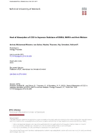 Heat of Absorption of CO2 in Aqueous Solutions of DEEA, MAPA and Their Mixture