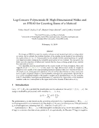 Log-Concave Polynomials II: High-Dimensional Walks and an FPRAS for Counting Bases of a Matroid