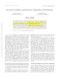 Narcissistic Grandiosity and Vulnerability in Psychotherapy.Pdf