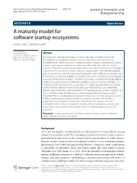 Software Startup Ecosystems Maturity Model, 1–12