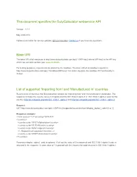 This Document Specifies the Dutycalculator Webservice API