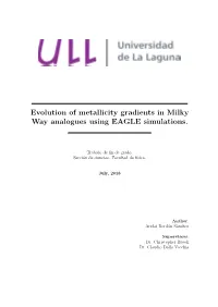 Evolution of Metallicity Gradients in Milky Way Analogues Using EAGLE Simulations