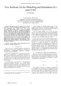 Free Software for the Modelling and Simulation of a Mini-UAV an Analysis
