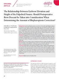The Relationship Between Eyebrow Elevation and Height of The