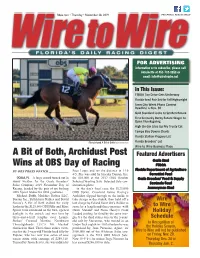 A Bit of Both, Archidust Post Wins at OBS Day of Racing