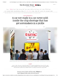 Inside the Chip Shortage That Has Got Automakers in a Pickle - the Economic Times