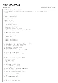 NBA 2K2 FAQ by Master Gamer Updated to V2.6 on Oct 10, 2002
