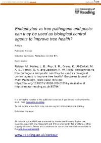 Endophytes Vs Tree Pathogens and Pests: Can They Be Used As Biological Control Agents to Improve Tree Health?