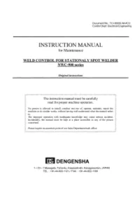 INSTRUCTION MANUAL for Maintenance