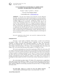 Ivatan Indigenous Knowledge, Classificatory Systems, and Risk Reduction Practices