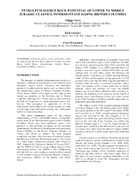 Petroleum Source Rock Potential of Lower to Middle Jurassic Clastics, Intermontane Basins, British Columbia