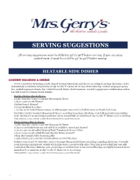 Serving Suggestions
