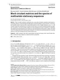 Block Circulant Matrices and the Spectra of Multivariate Stationary