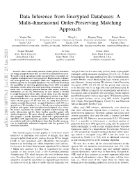 Data Inference from Encrypted Databases: a Multi-Dimensional Order-Preserving Matching Approach