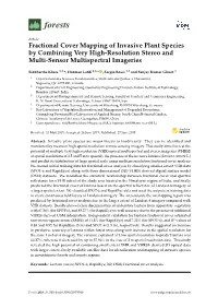 Fractional Cover Mapping of Invasive Plant Species by Combining Very High-Resolution Stereo and Multi-Sensor Multispectral Imageries