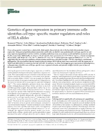 Genetics of Gene Expression in Primary Immune Cells Identifies Cell