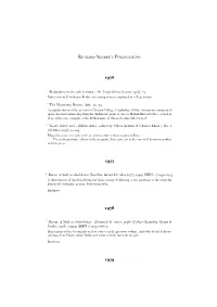 List of Works by Richard Sharpe