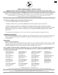 Oe Open Enrollment Application
