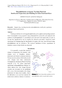 Phenolphthalein As Organic Teaching Materials: Small-Scale Preparation and Modeling for Some Functional Dyes
