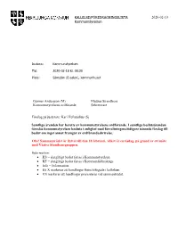 2020-02-18 Kallelse Kommunstyrelsen.Pdf