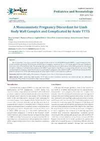 A Monoamniotic Pregnancy Discordant for Limb Body Wall Complex and Complicated by Acute TTTS