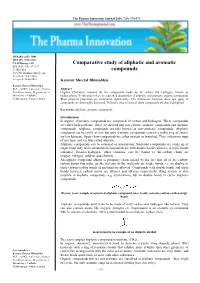 Comparative Study of Aliphatic and Aromatic Compounds