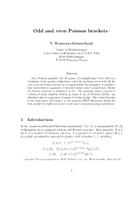 Odd and Even Poisson Brackets 1