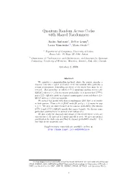 Quantum Random Access Codes with Shared Randomness