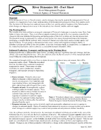 River Dynamics 101 - Fact Sheet River Management Program Vermont Agency of Natural Resources