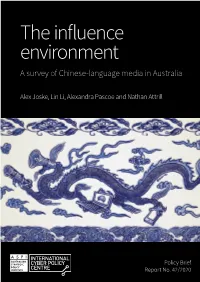 The Influence Environment: a Survey of Chinese-Language Media