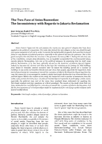 The Two-Face of Anies Baswedan: the Inconsistency with Regards to Jakarta Reclamation