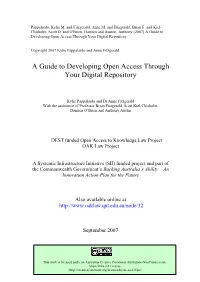 A Guide to Developing Open Access Through Your Digital Repository