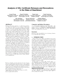 Analysis of SSL Certificate Reissues And