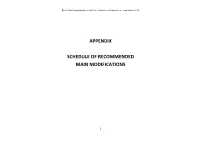 Appendix Schedule of Recommended Main