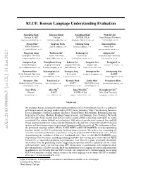 KLUE: Korean Language Understanding Evaluation