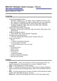 Marcelo Camargo (Haskell Camargo) – Résumé Projects